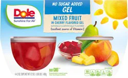 Dole Mixed Fruit, in Cherry Flavored Gel, No Sugar Added
