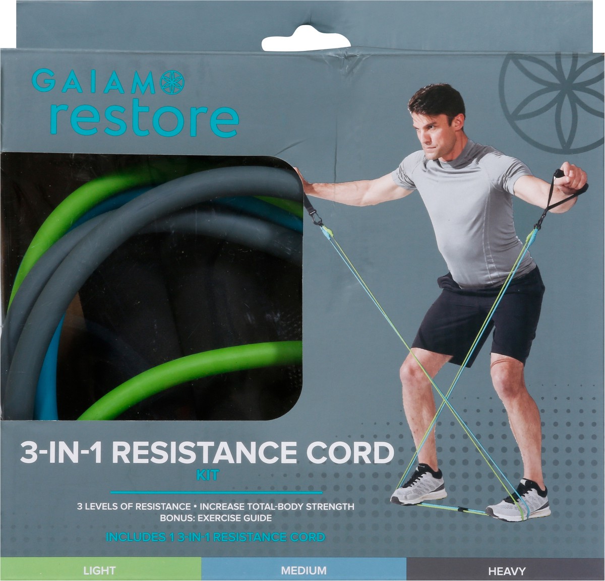 slide 2 of 11, Gaiam Restore 3-In-1 Resistance Cord 1 ea, 1 ea