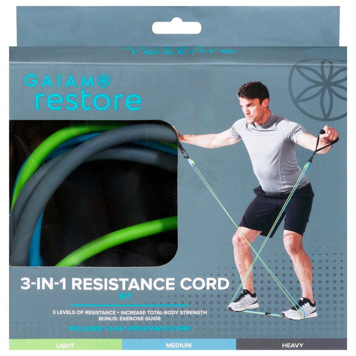 slide 1 of 11, Gaiam Restore 3-In-1 Resistance Cord 1 ea, 1 ea