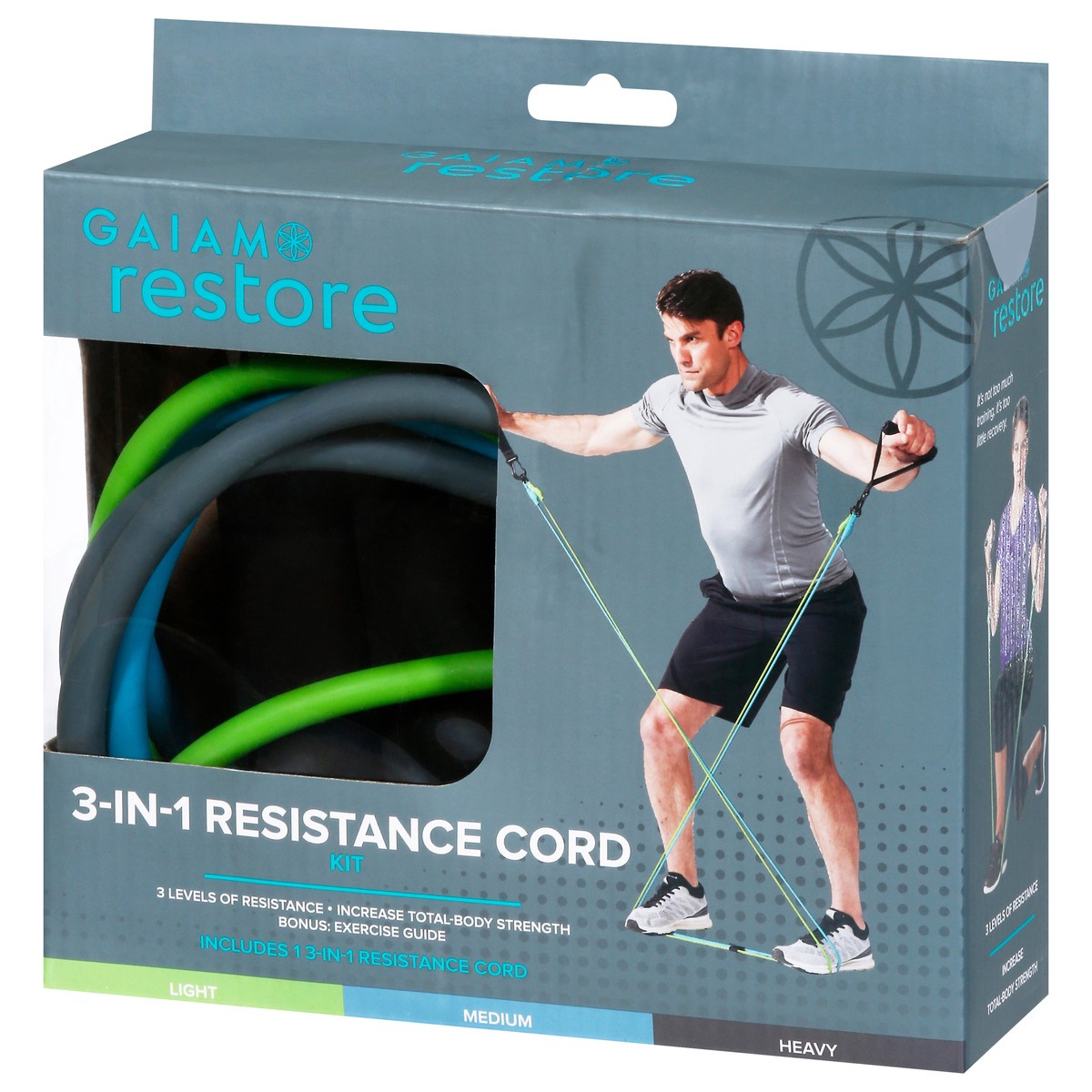 slide 7 of 11, Gaiam Restore 3-In-1 Resistance Cord 1 ea, 1 ea