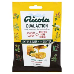 Ricola Honey Lemon Dual Action Cough Drops 