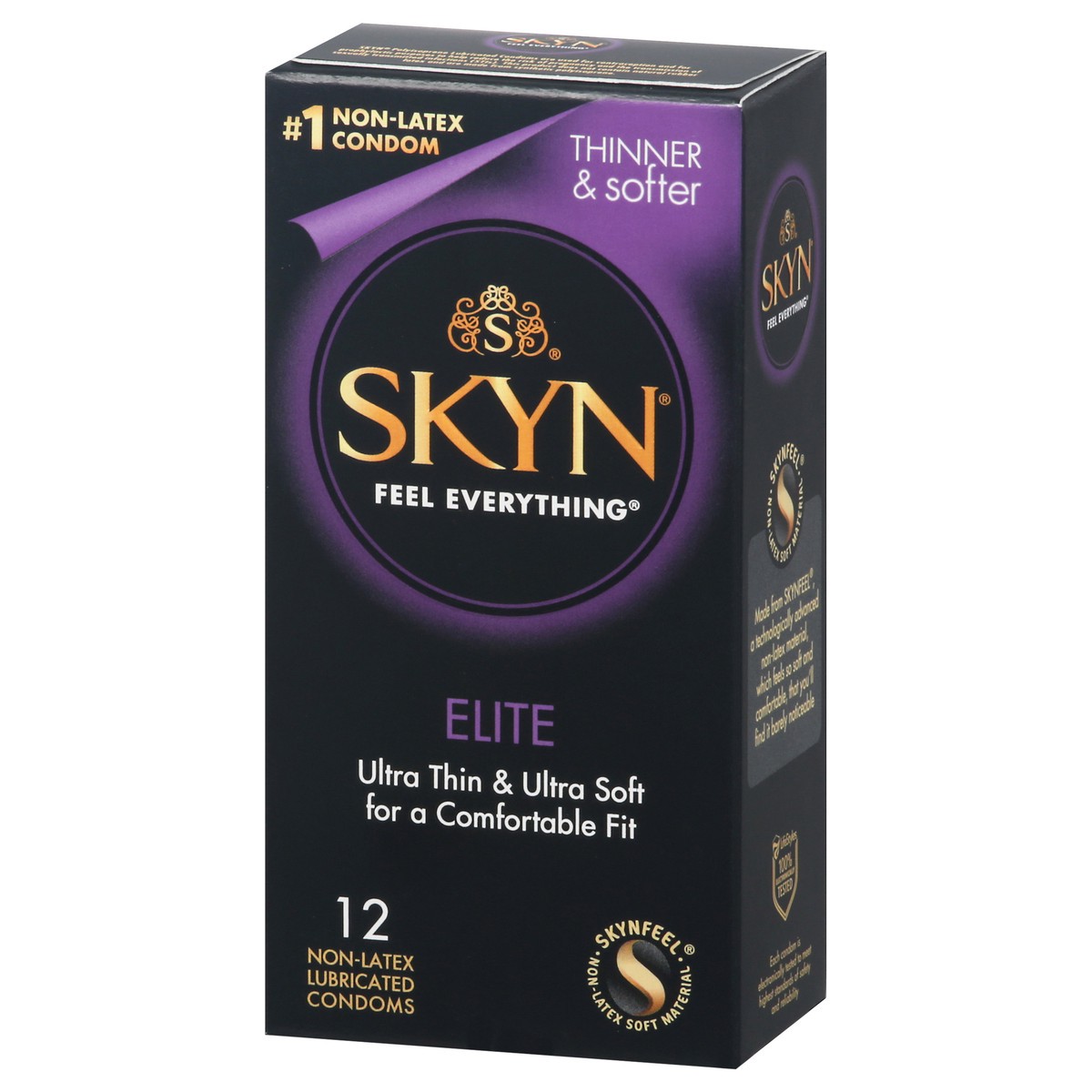 slide 4 of 10, SKYN Elite Lubricated Non-Latex Condoms 12 ea, 12 ct
