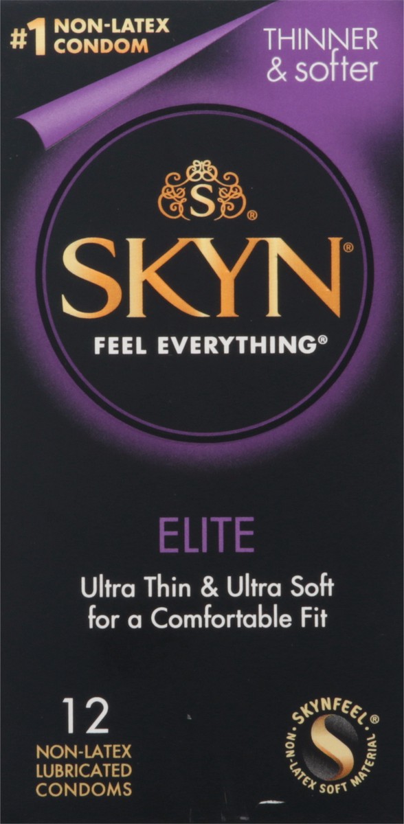 slide 2 of 10, SKYN Elite Lubricated Non-Latex Condoms 12 ea, 12 ct