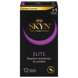 SKYN Elite Lubricated Non-Latex Condoms - 12 ct
