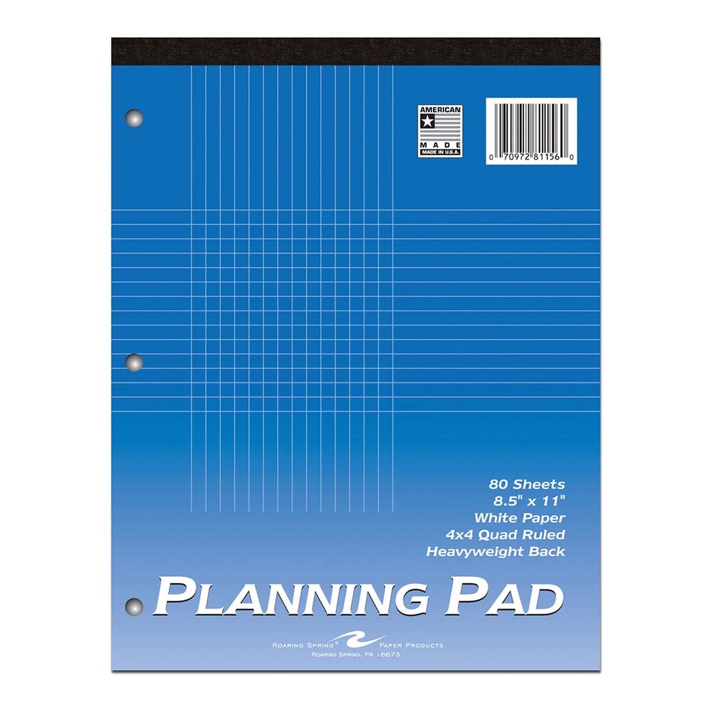 slide 1 of 1, Roaring Spring Planning Pad, Graph Ruled, 80 ct