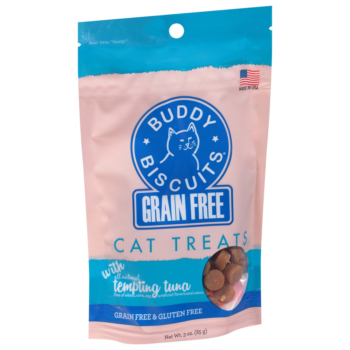 slide 7 of 9, Buddy Biscuits Grain Free Cat Treats with Tempting Tuna 3 oz, 3 oz