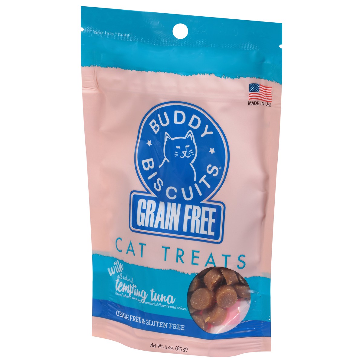 slide 8 of 9, Buddy Biscuits Grain Free Cat Treats with Tempting Tuna 3 oz, 3 oz