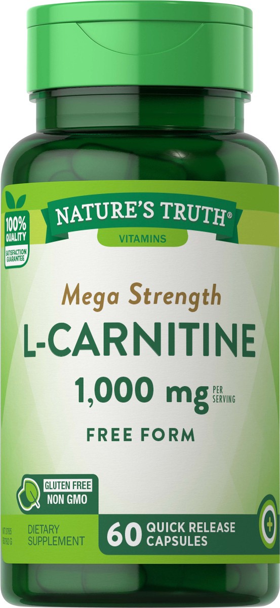 slide 2 of 5, Nature's Truth Mega Strength L-Carnitine 1,000 mg, 60 ct