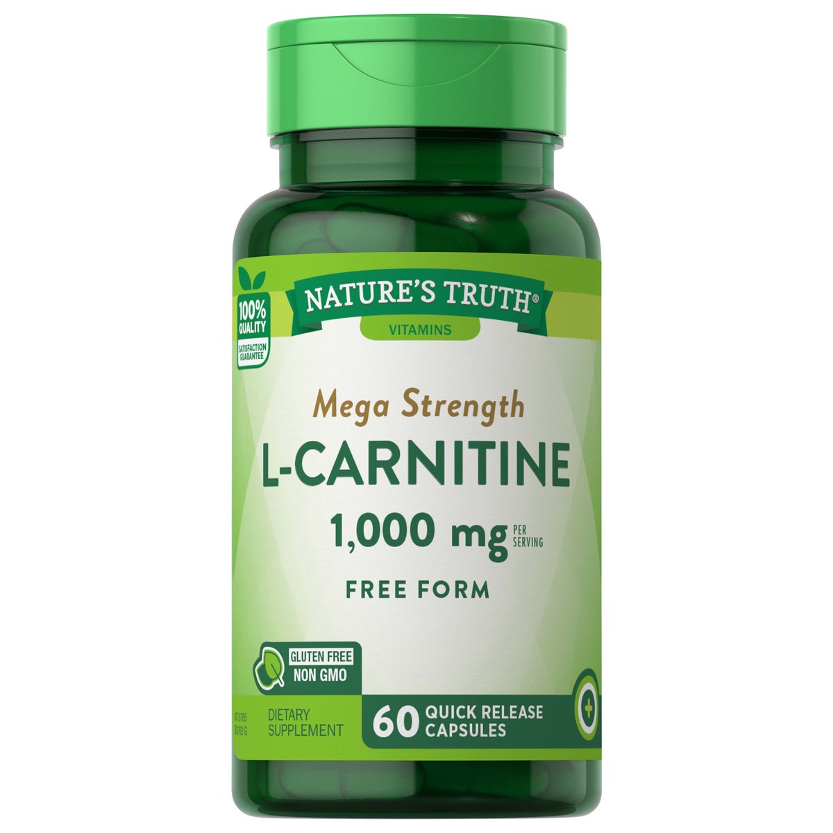 slide 1 of 5, Nature's Truth Mega Strength L-Carnitine 1,000 mg, 60 ct