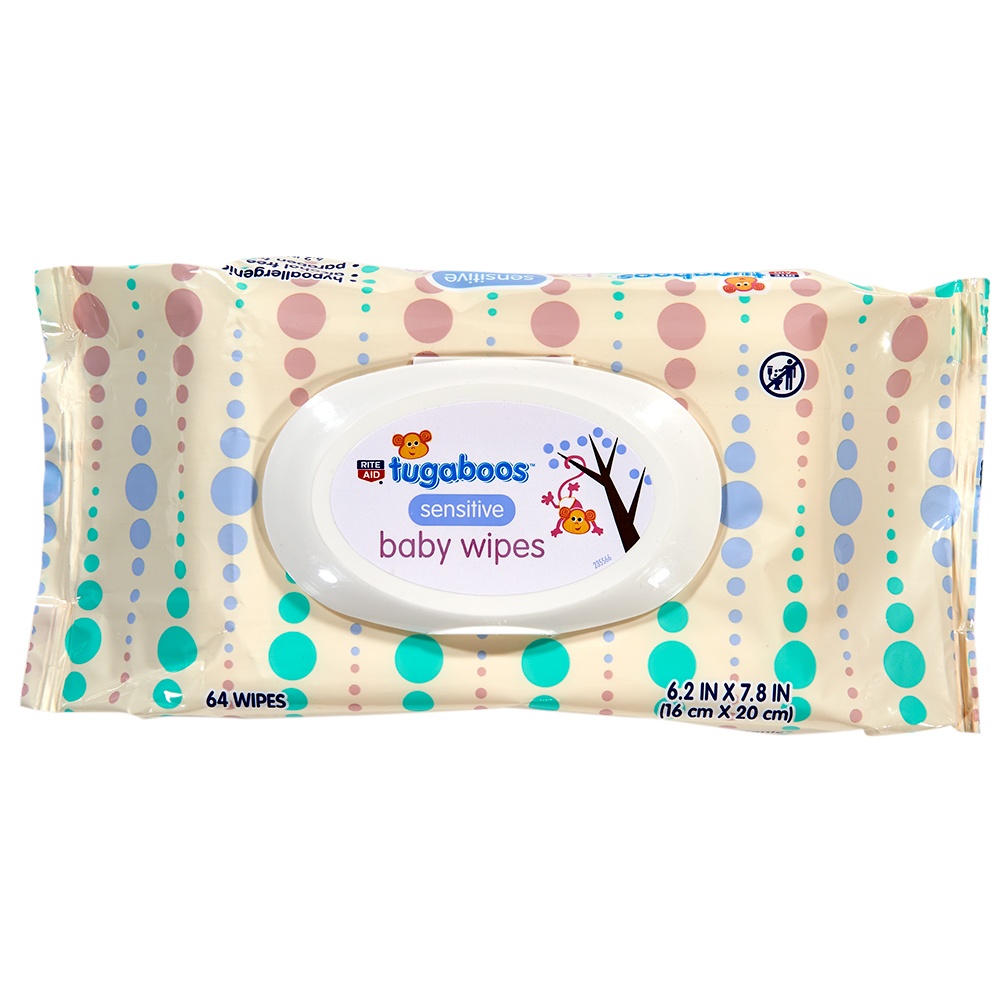 slide 1 of 3, Rite Aid Tugaboos Baby Wipes, Scented, 64 ct