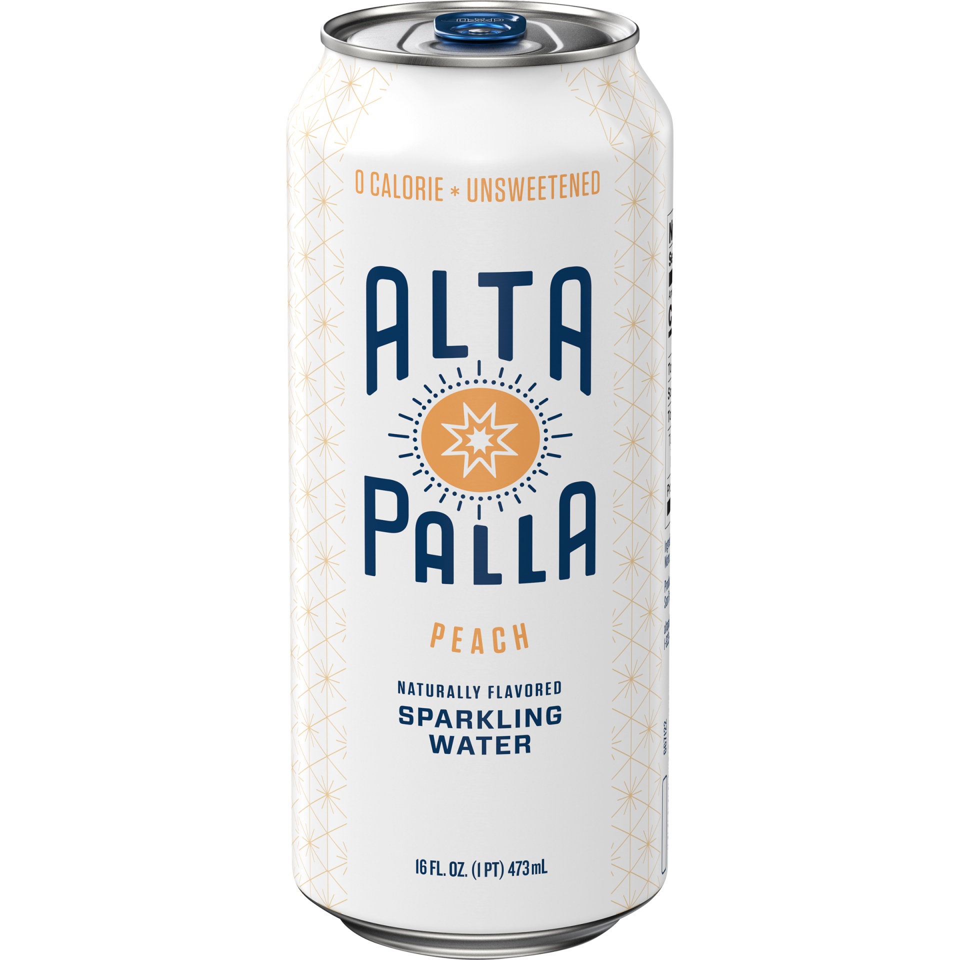 slide 1 of 1, Alta Palla Naturally Flavored Zero Calorie Zero Sugar Sparkling Water, Peach, 1 ct