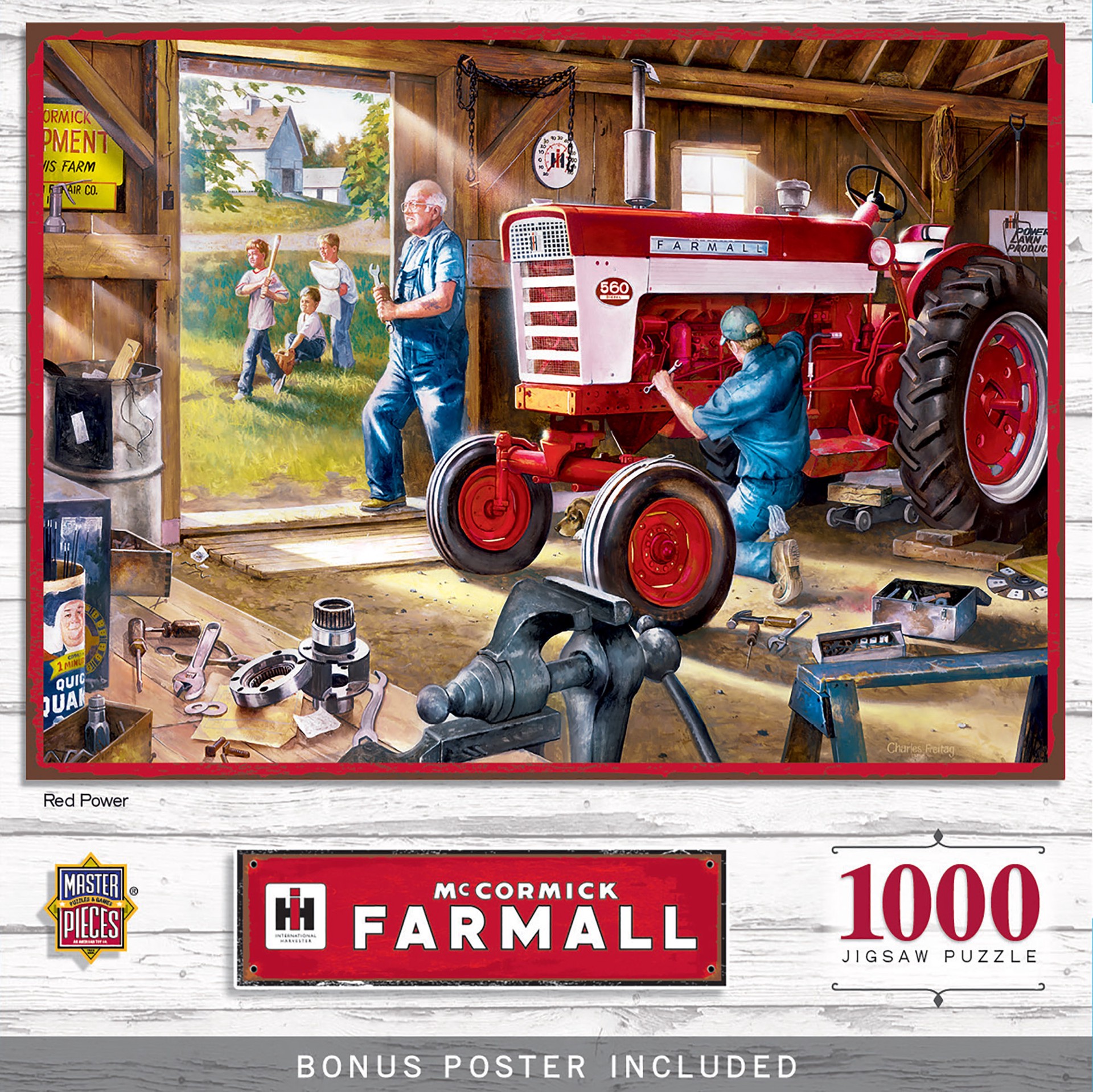 slide 1 of 6, Masterpieces Case IH/Farmall - Red Power 1000 Piece Puzzle, 1 ct