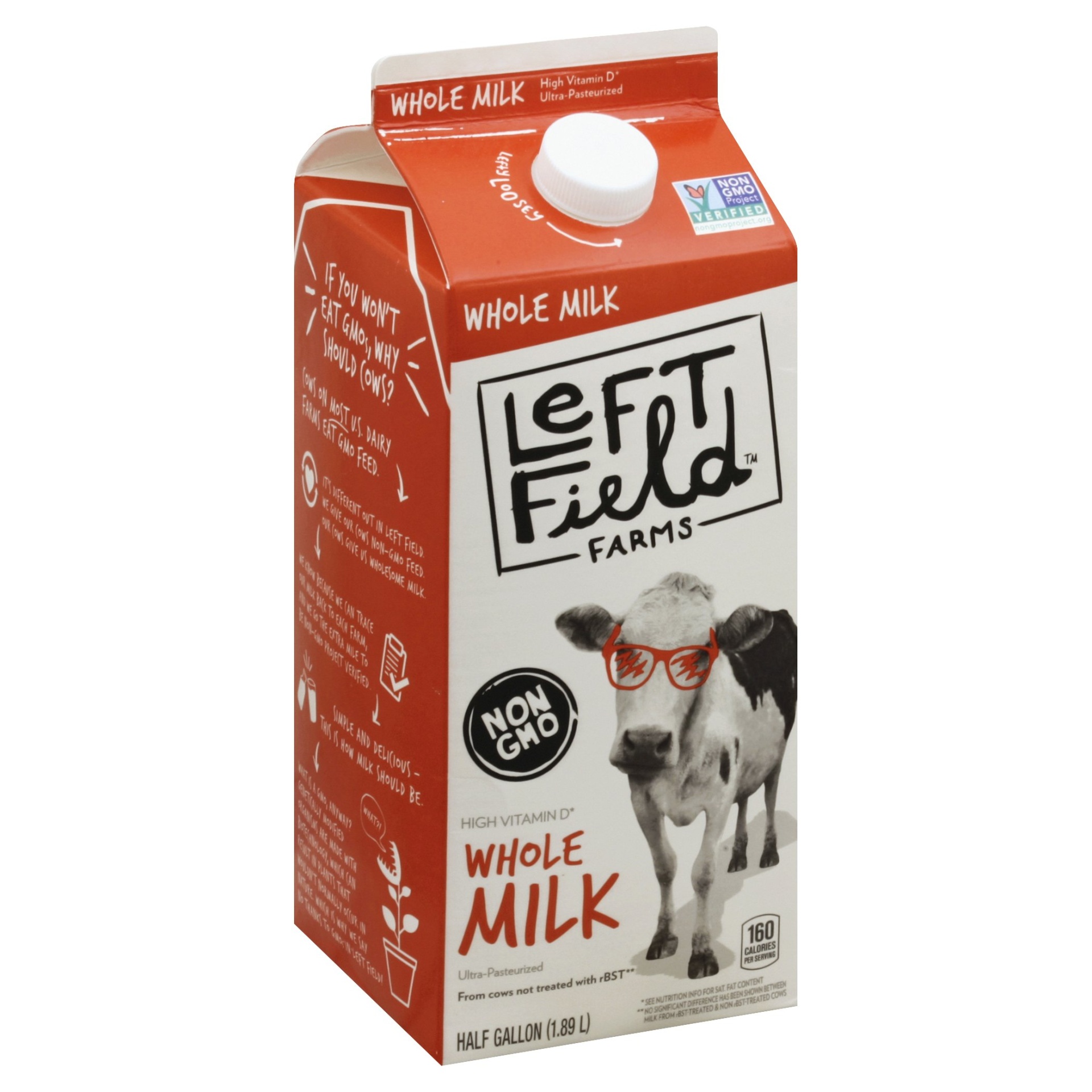 slide 1 of 1, Left Field Farms Whole Milk, 64 fl oz