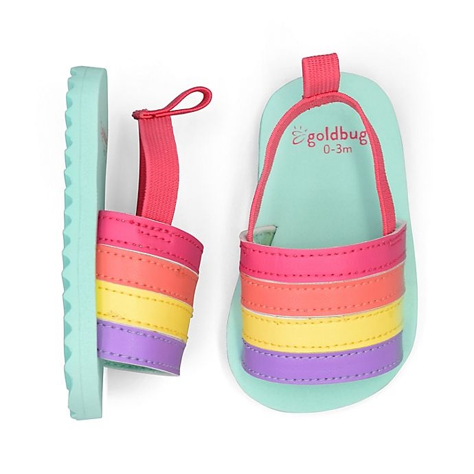 slide 1 of 1, goldbug GIRL RAINBOW SLIDE SANDAL, 1 ct