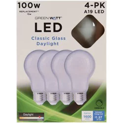 Green Watt A19 100-Watt Frosted LED Light Bulbs - Daylight