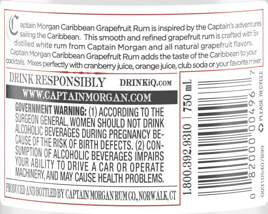 slide 3 of 4, Captain Morgan Grapefruit Rum, 750 ml