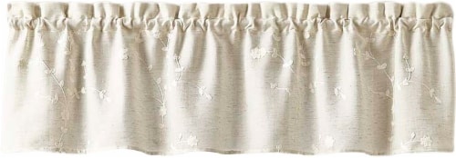 slide 1 of 1, Curtain Works Lynne Embroidered Window Valance - Linen, 56 in x 14 in