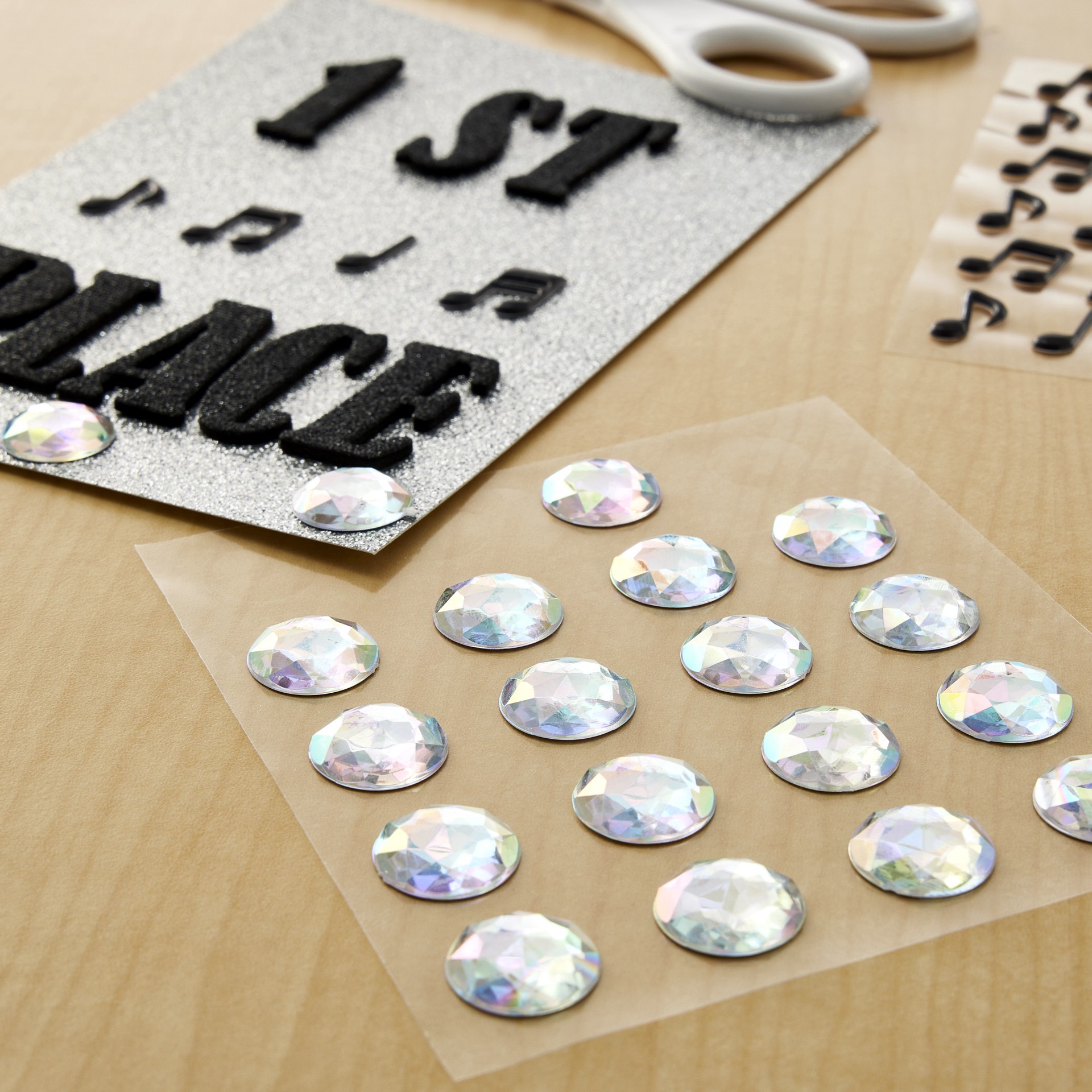 slide 2 of 3, Clear Iridescent Gem Bling Stickers By Recollections, 16 mm