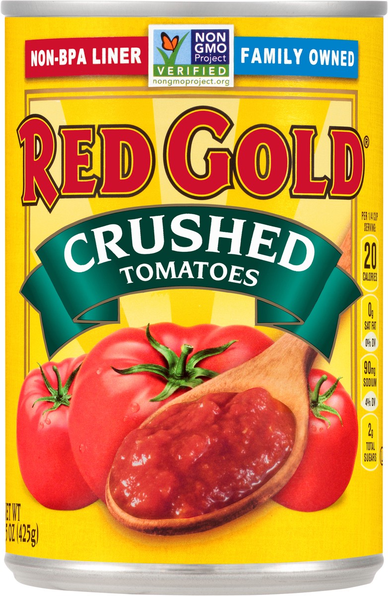 slide 1 of 7, Red Gold Crushed Tomatoes, 15 oz