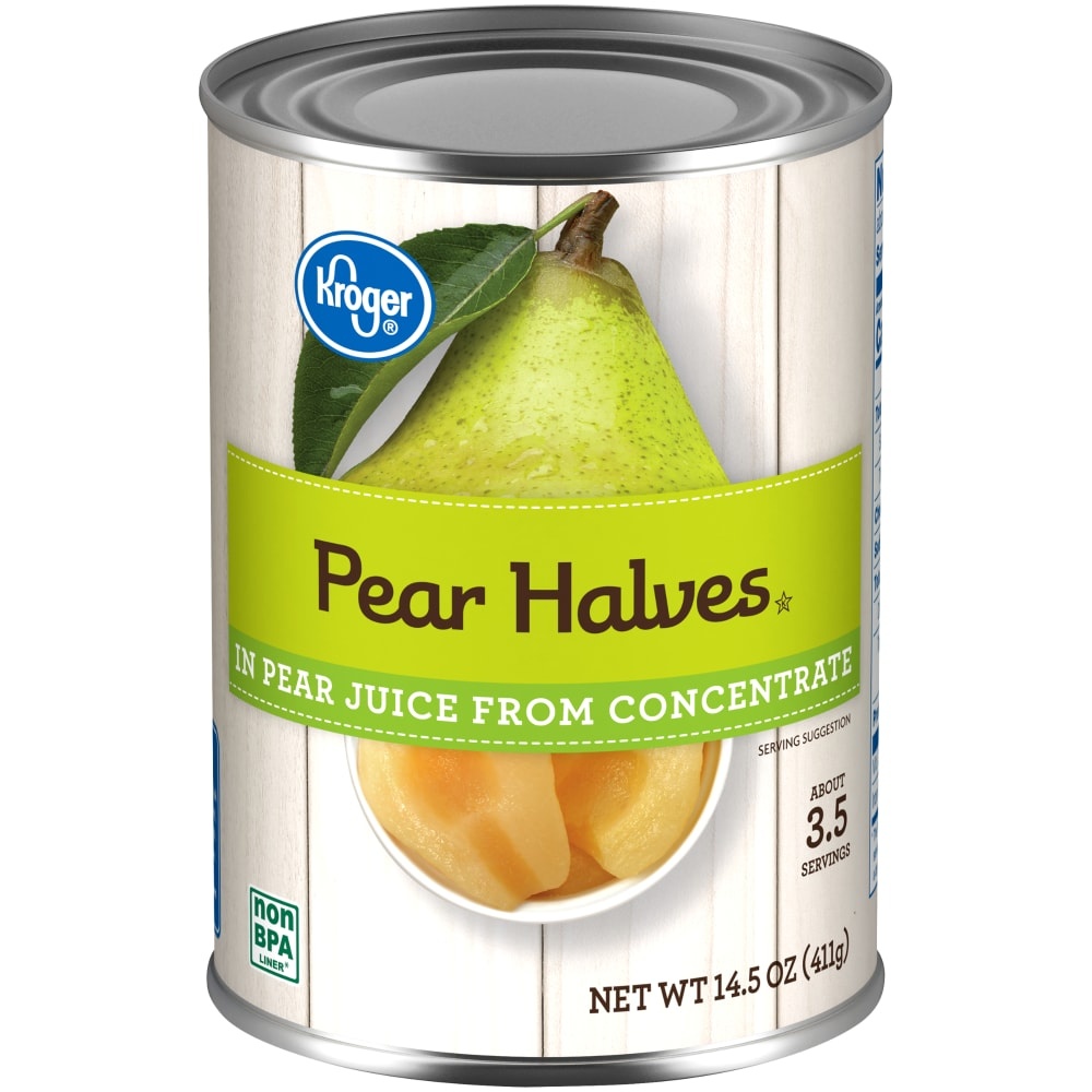 slide 1 of 1, Kroger Pear Halves In Pear Juice, 14.5 oz