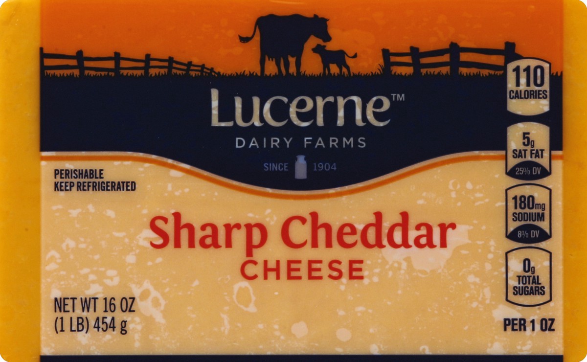 Lucerne Dairy Farms Cheese Natural Cheddar Sharp 16 Oz | Shipt