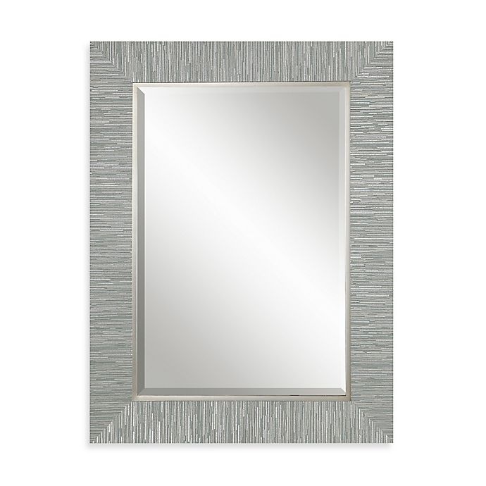 slide 1 of 1, Uttermost Belaya Rectangular Wood Mirror - Grey/Silver, 28 in x 38 in