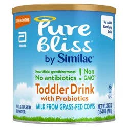 Similac Pure Bliss 12-36 Months Milk-Based Powder Toddler Drink with Probiotics 24.7 oz