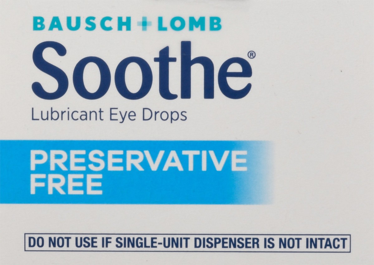 slide 2 of 10, Bausch + Lomb Soothe Preservative Free Lubricant Eye Drops 30 - 0.02 fl oz Bottles, 30 ct