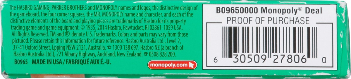 slide 8 of 9, Hasbro Monopoly Deal Card Game 1 ea, 1 ct