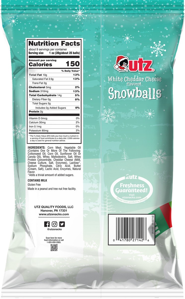 slide 4 of 12, Utz Snow Balls Cheese Balls, 8.5 oz