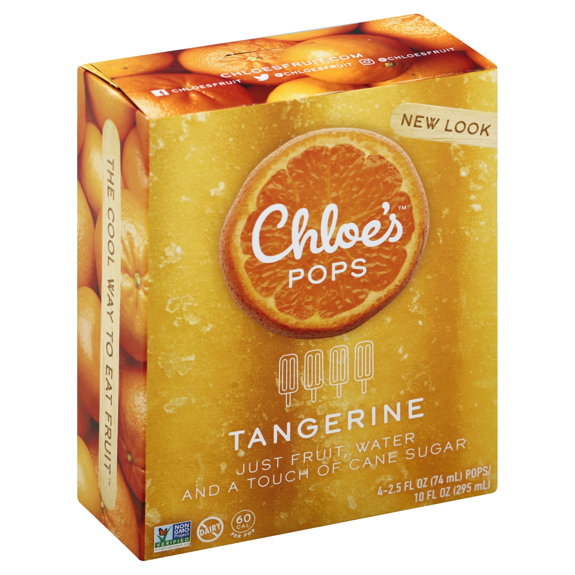 slide 1 of 4, Chloe's Soft Serve Tangerine Fruit Pop, 4 ct; 10 fl oz