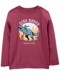 Oshkosh Kid Dino Rodeo Long-Sleeve Graphic Tee - Red Red L