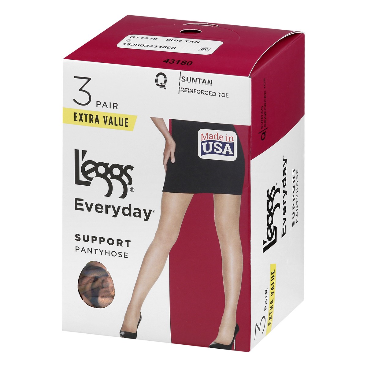 slide 3 of 9, L'eggs Everyday Size Q Suntan Support Pantyhose 3 ea, 3 ct