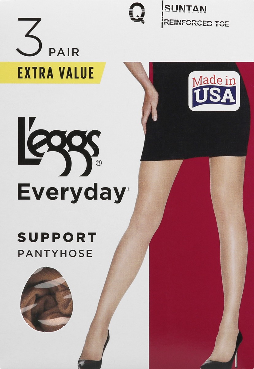 slide 6 of 9, L'eggs Everyday Size Q Suntan Support Pantyhose 3 ea, 3 ct