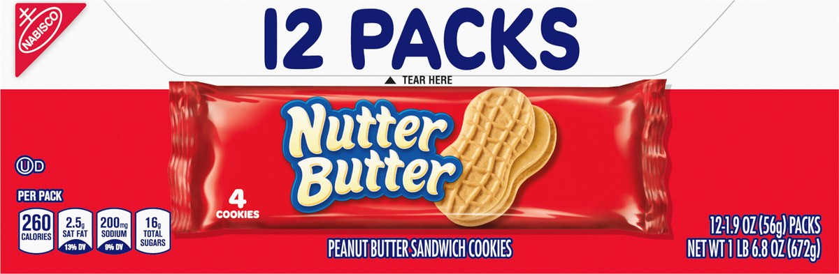 slide 4 of 9, Nabisco Nutter Butter Peanut Butter Sandwich Cookies, 12 ct; 1.9 oz