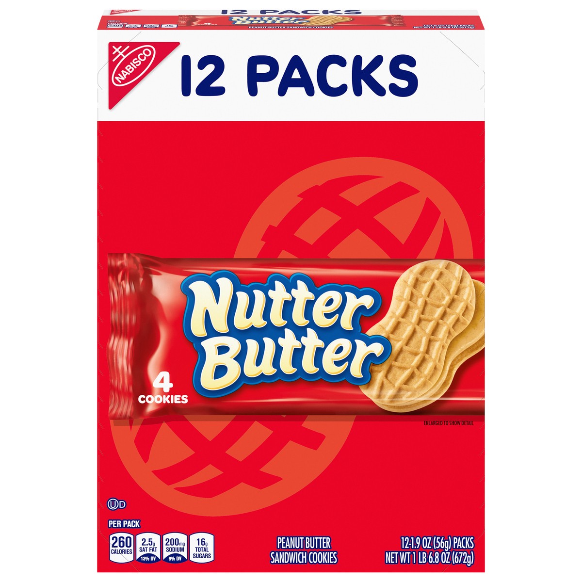 slide 1 of 9, Nabisco Nutter Butter Peanut Butter Sandwich Cookies, 12 ct; 1.9 oz