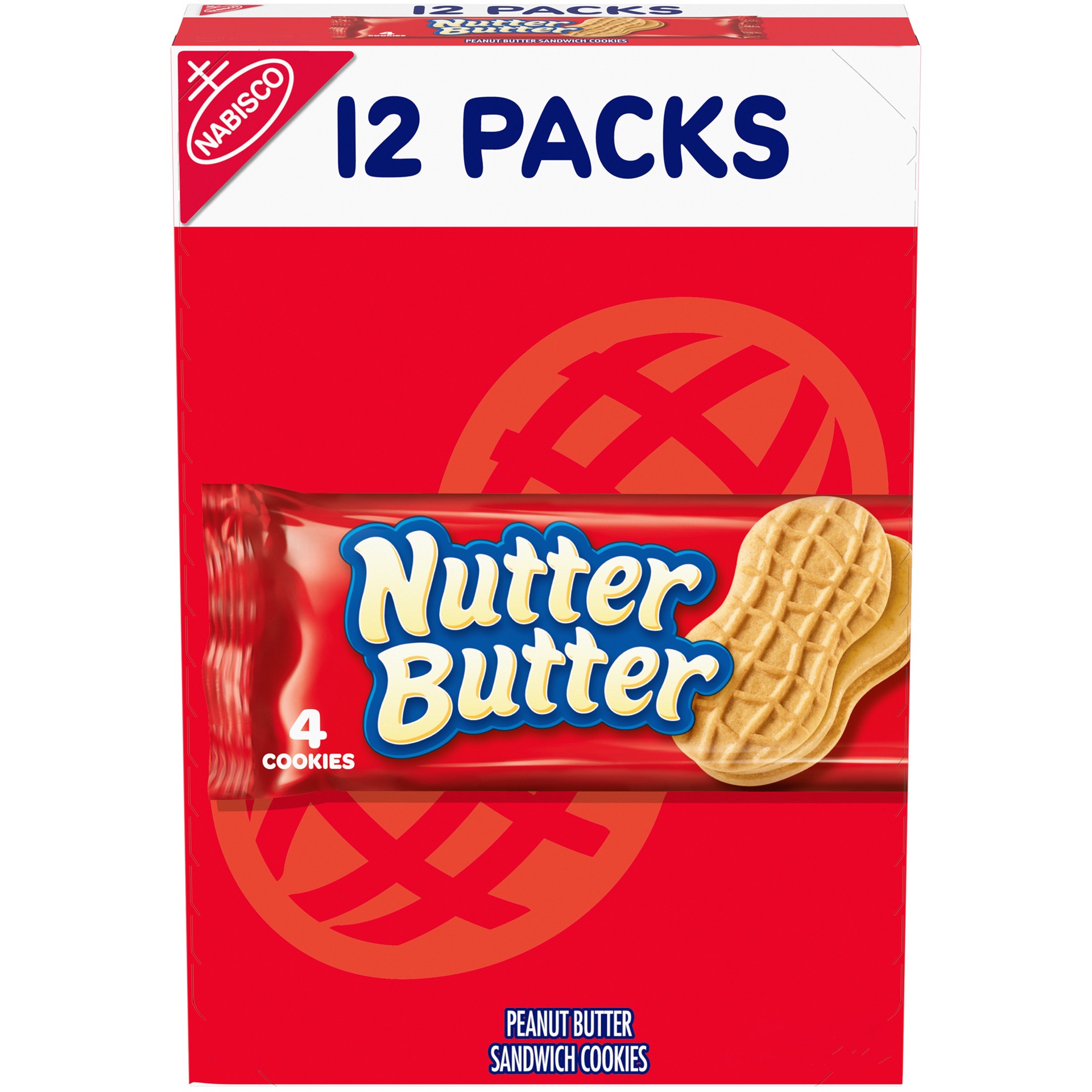 slide 1 of 9, Nutter Butter Peanut Butter Sandwich Cookies, 12 Snack Packs (4 Cookies Per Pack), 22.8 oz