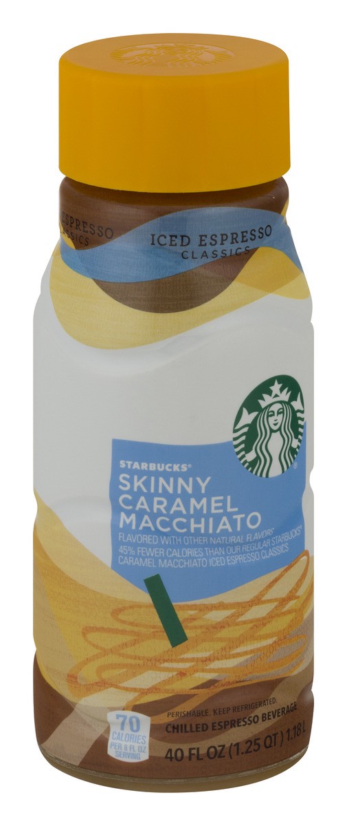 slide 2 of 9, Starbucks Iced Espresso Chilled Espresso Beverage Skinny Caramel Macchiato Flavored 40 Fl Oz Bottle, 40 oz
