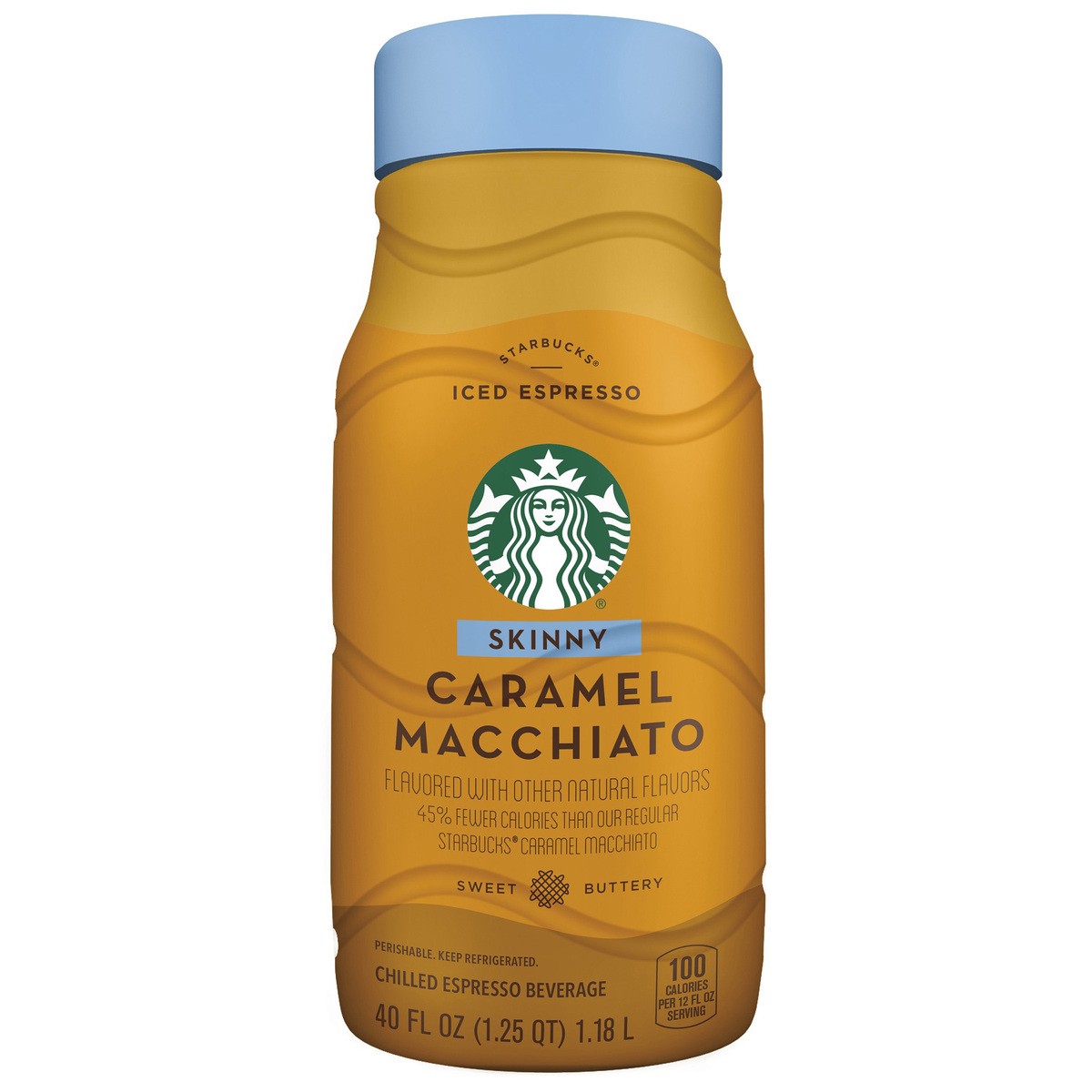 slide 4 of 9, Starbucks Iced Espresso Chilled Espresso Beverage Skinny Caramel Macchiato Flavored 40 Fl Oz Bottle, 40 oz