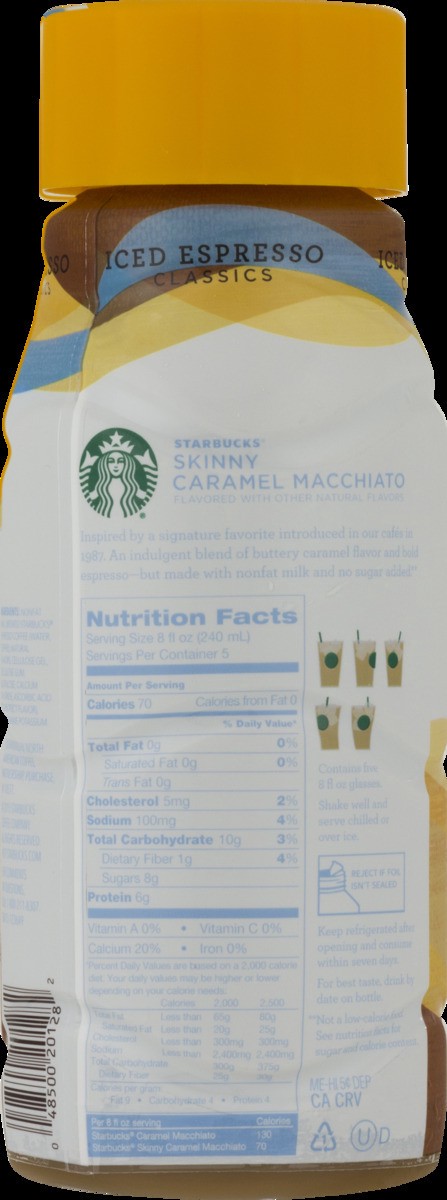slide 5 of 9, Starbucks Iced Espresso Chilled Espresso Beverage Skinny Caramel Macchiato Flavored 40 Fl Oz Bottle, 40 oz
