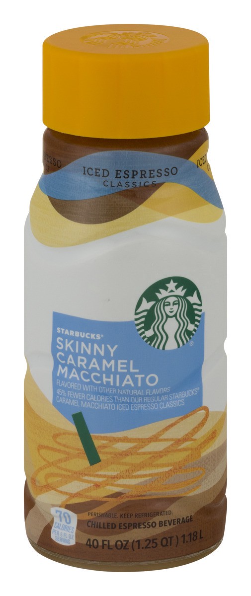 slide 6 of 9, Starbucks Iced Espresso Chilled Espresso Beverage Skinny Caramel Macchiato Flavored 40 Fl Oz Bottle, 40 oz