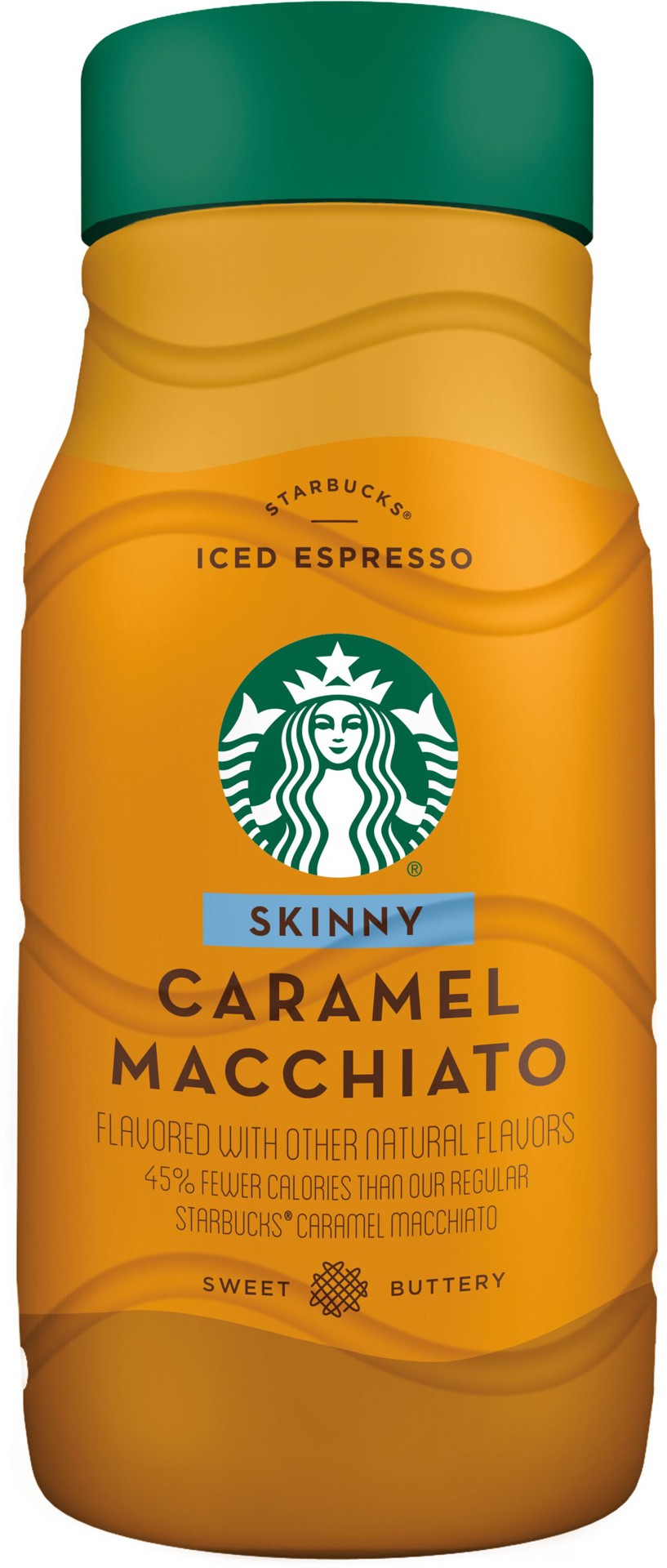 slide 1 of 9, Starbucks Iced Espresso Chilled Espresso Beverage Skinny Caramel Macchiato Flavored 40 Fl Oz Bottle, 40 oz