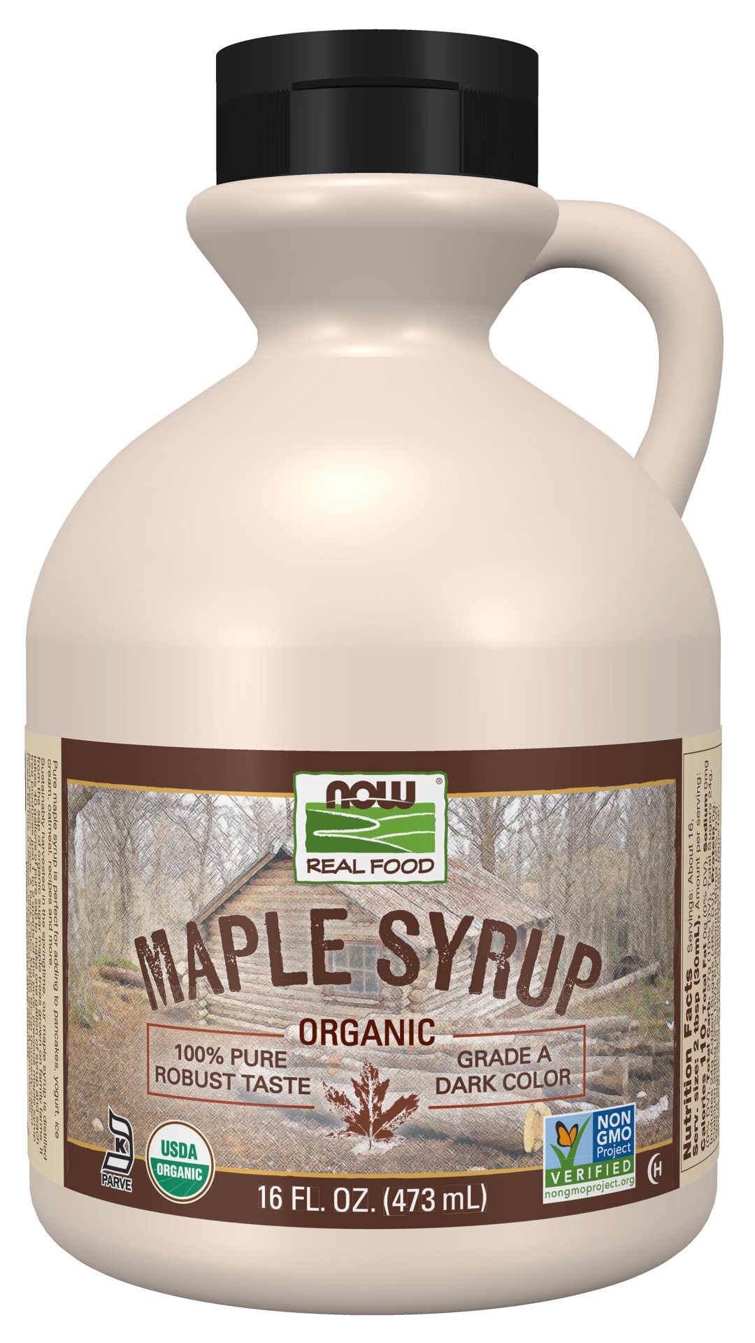 slide 1 of 2, NOW Natural Foods Maple Syrup, Organic Grade A Dark Color - 16 oz., 16 fl oz