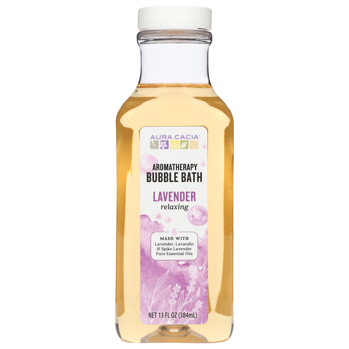 slide 1 of 9, Aura Cacia Relaxing Lavender Aromatherapy Bubble Bath 13 fl oz, 13 fl oz