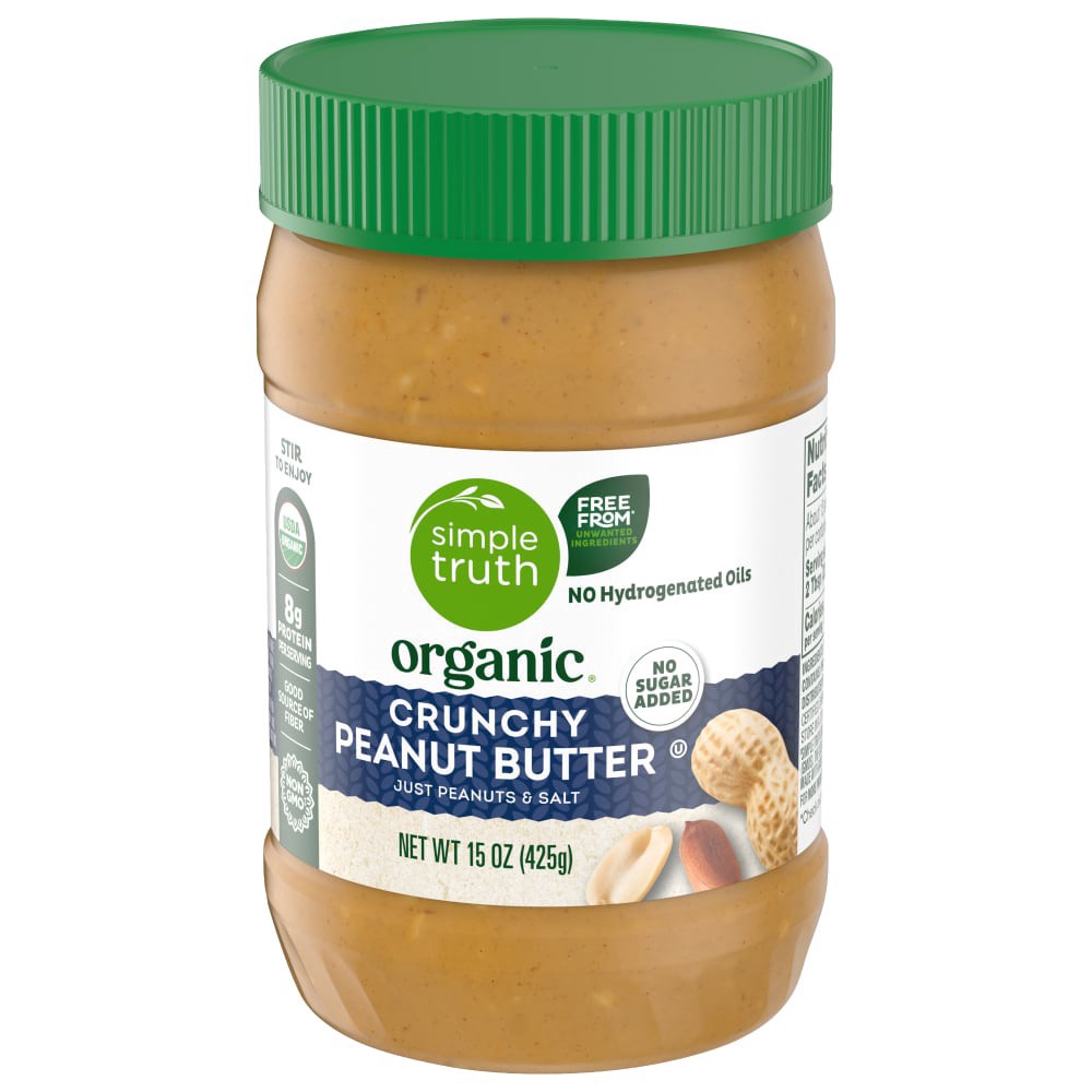 slide 2 of 6, Simple Truth Organic Crunchy Peanut Butter, 15 oz