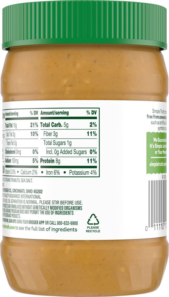 slide 3 of 6, Simple Truth Organic Crunchy Peanut Butter, 15 oz