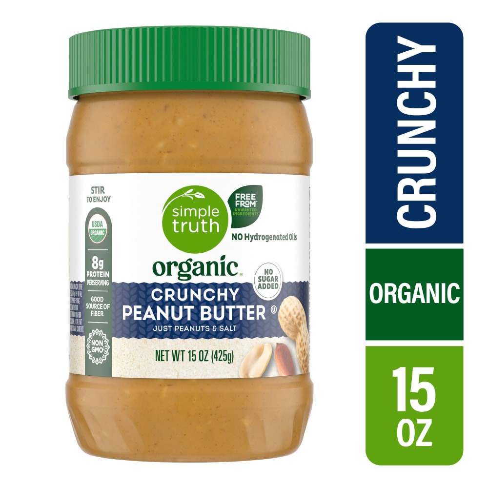 slide 1 of 6, Simple Truth Organic Crunchy Peanut Butter, 15 oz