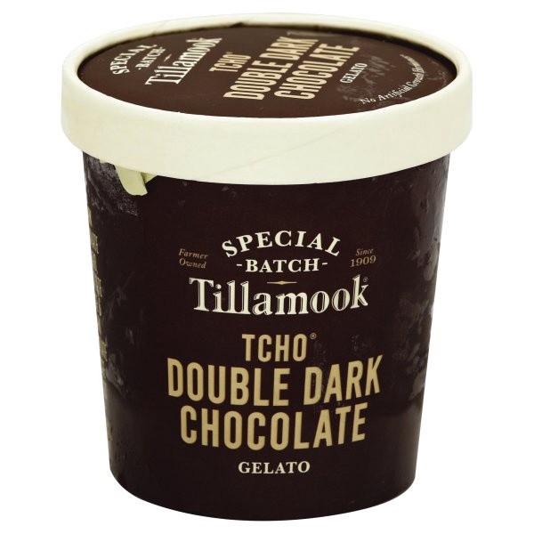 slide 1 of 1, Tillamook Special Batch Tcho Double Dark Chocolate Gelato, 16 fl oz