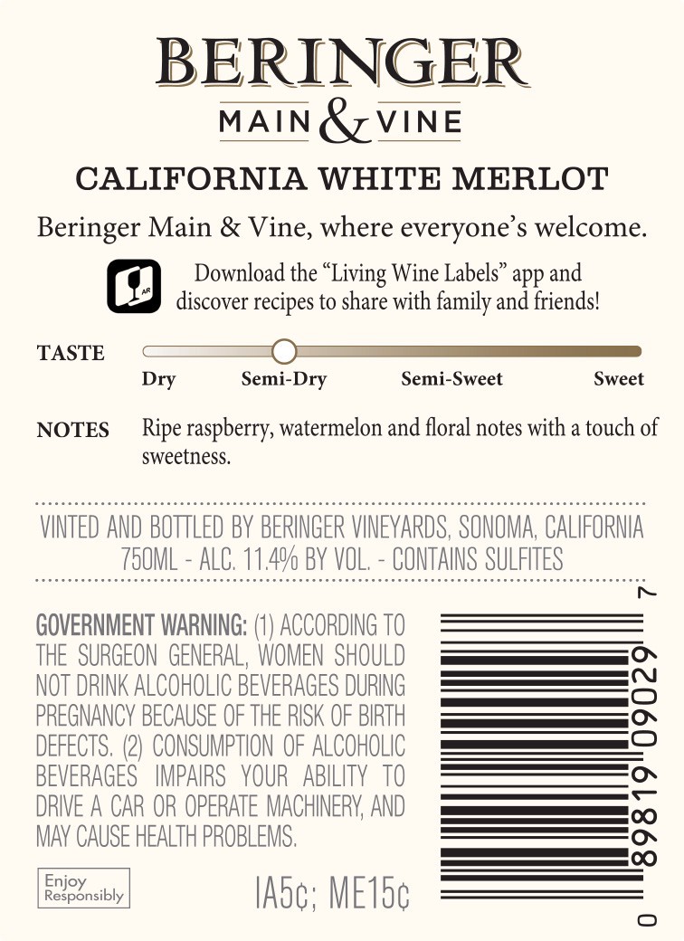 slide 3 of 4, Beringer White Merlot, 750 ml