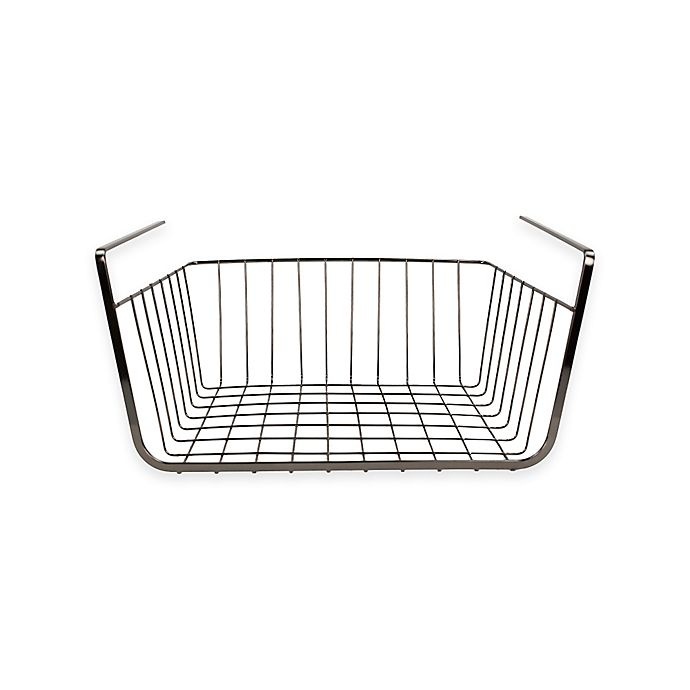 slide 1 of 2, Home Basics Small Under Shelf Wire Basket - Onyx, 1 ct